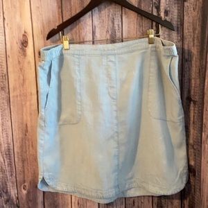 J Jill Light Blue Jean Tencil/Linen Skirt Size 2X